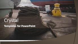  Presentation with nautical rope - PPT theme consisting of composite-of-national-defense-transportation background and a tawny brown colored foreground