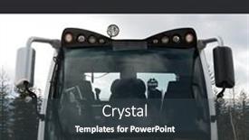  Presentation with caterpillar track - Slide set consisting of composite-of-national-defense-transportation background and a tawny brown colored foreground