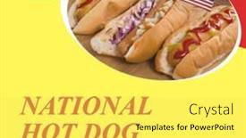 Presentation with favorite food - PPT layouts featuring composite-of-national-hot-dog background and a yellow colored foreground