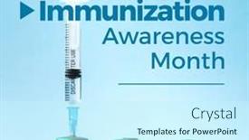  Presentation with healthcare system - PPT layouts with composite-of-national-immunization-awareness background and a cool aqua colored foreground