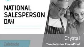  Presentation with salesperson - Slides having composite-of-national-salesperson-day background and a gray colored foreground