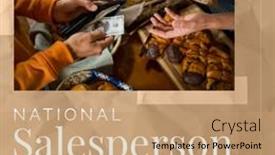  Presentation with appreciation business - Presentation theme consisting of composite-of-national-salesperson-day background and a coral colored foreground