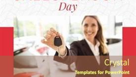  Presentation with appreciation business - PPT theme featuring composite-of-national-salesperson-day background and a tawny brown colored foreground