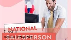  Presentation with appreciation business - Slides featuring composite-of-national-salesperson-day and a coral colored foreground