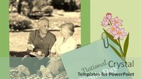  Presentation with retirement celebration - Presentation theme having composite-of-note-with-national background and a mint green colored foreground