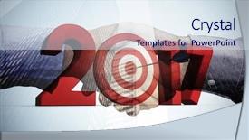  Presentation with shake hand - Amazing slides having composite of numbers with bull backdrop and a sky blue colored foreground