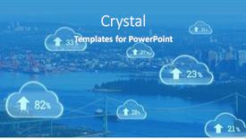  Presentation with cloud computing - Presentation theme consisting of composite-of-numbers-with-up background and a teal colored foreground