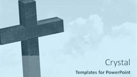  Presentation with easter resurrection - Slide deck having composite-of-orthodox-easter-text background and a cool aqua colored foreground