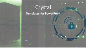  Presentation with servers - Theme enhanced with composite-of-padlock-icon background and a gray colored foreground
