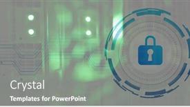  Presentation with servers - Presentation theme consisting of composite-of-padlock-icon background and a seafoam green colored foreground