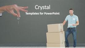  Presentation with african people boxing - Slides having composite of people moving boxes background and a gray colored foreground