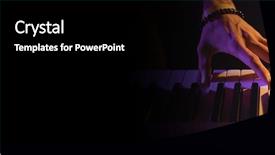  Presentation with blue piano - Presentation with composite of person playing piano background and a black colored foreground