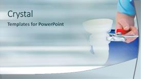  Presentation with pipe - Slide deck having composite of plumber man fixing background and a light blue colored foreground