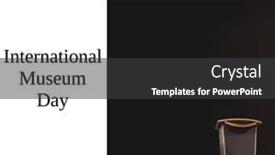  Presentation with museum exhibition - PPT theme enhanced with composite-of-podium-on-dark background and a dark gray colored foreground
