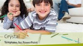  Presentation with children support - Slides featuring composite-of-portrait-of-happy background and a yellow colored foreground