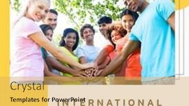  Presentation with friendship day - Presentation theme enhanced with composite-of-portrait-of-mulitracial background and a yellow colored foreground