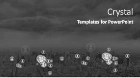  Presentation with drone technology - PPT theme with composite-of-profile-icons-over background and a dark gray colored foreground