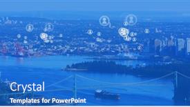  Presentation with drone technology - Slides with composite-of-profile-icons background and a teal colored foreground