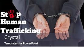  Presentation with stop crime - Theme with composite-of-rear-view background and a dark gray colored foreground