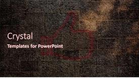  Presentation with social media - PPT theme featuring composite-of-red-like-button background and a wine colored foreground