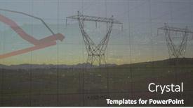  Presentation with global red - Theme with composite-of-red-lines-electricity background and a dark gray colored foreground