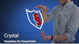  Presentation with shield - Theme featuring composite of section symbol shield background and a ocean colored foreground