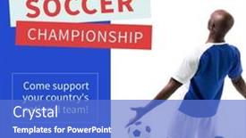  Presentation with team player - Theme having composite-of-soccer-championship background and a teal colored foreground