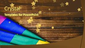  Presentation with rainbow flag - PPT theme with composite-of-stars-and-rainbow background and a tawny brown colored foreground