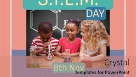  Presentation with science technology engineering mathematics - Presentation theme with composite-of-stem-day-8th and a coral colored foreground