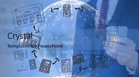  Presentation with compost green earth - PPT layouts having composite of technological 3d earth background and a  colored foreground