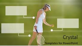  Presentation with infographic - Audience pleasing slide set consisting of composite of tennis player woman backdrop and a gold colored foreground