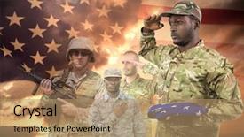  Presentation with veterans day - Beautiful slides featuring composite of veterans day soldier backdrop and a coral colored foreground