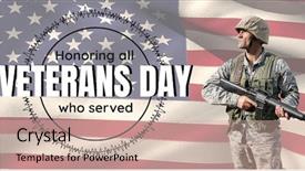  Presentation with veterans day - Slides enhanced with composite of veterans day soldier background and a soft green colored foreground