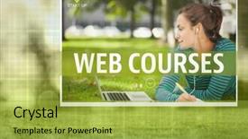  Presentation with ecg - Colorful slide deck enhanced with composite of web courses app backdrop and a yellow colored foreground