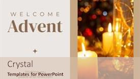  Presentation with lit candles - Slides consisting of composite-of-welcome-advent-text and a lemonade colored foreground