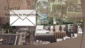  Presentation with drone technology - Slides enhanced with composite-of-white-envelope background and a coral colored foreground