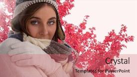  Presentation with hat - Audience pleasing slides consisting of composite of woman in autum backdrop and a  colored foreground