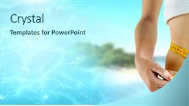  Presentation with weight loss woman showing - Cool new presentation theme with composite of woman measuring weight backdrop and a cool aqua colored foreground
