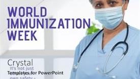  Presentation with medical vaccine - Presentation theme consisting of composite-of-world-immunization-week background and a light blue colored foreground