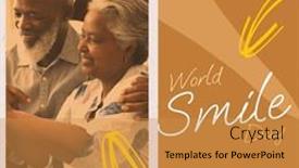  Presentation with senior couple - Presentation theme with composite-of-world-smile-day and a gold colored foreground