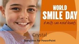  Presentation with world - PPT layouts consisting of composite-of-world-smile-day background and a gold colored foreground