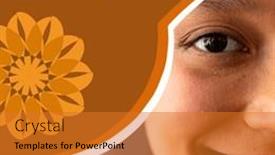  Presentation with woman world - PPT theme consisting of composite-of-world-smile-day background and a gold colored foreground