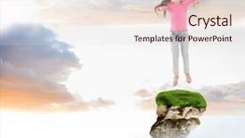  Presentation with composite - PPT layouts featuring composite of young girl jumping background and a sky blue colored foreground