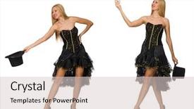  Presentation with composite - Beautiful presentation theme featuring composite photo of woman doing tricks backdrop and a lemonade colored foreground