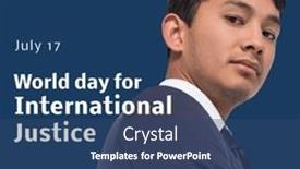  Presentation with international law - PPT theme consisting of composite-portrait-of-young-asian background and a ocean colored foreground