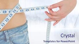  Presentation with hip - Colorful PPT layouts enhanced with body composition - digital composite of woman's hip backdrop and a sky blue colored foreground