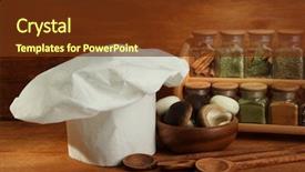  Presentation with chef - Cool new slide set with composition with chef's hat backdrop and a tawny brown colored foreground