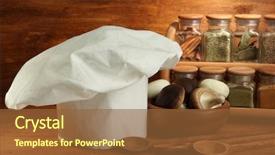  Presentation with company composition - Theme with composition with chef's hat background and a tawny brown colored foreground