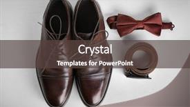  Presentation with men shoes - Beautiful theme featuring elegant leather men's shoes backdrop and a tawny brown colored foreground