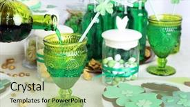  Presentation with sweets - PPT layouts having composition for st patrick day background and a mint green colored foreground